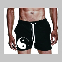 Jin Jang - Yin Yang - plavky s mot&iacute;vom - plavkov&eacute; p&aacute;nske kraťasy s pohodlnou gumou v p&aacute;se a &scaron;n&uacute;rkou na dotiahnutie vhodn&eacute; aj ako klasick&eacute; kraťasy na voľn&yacute; čas